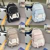 Youthful Candy Color Backpack With Fabric For School And Travel Use
