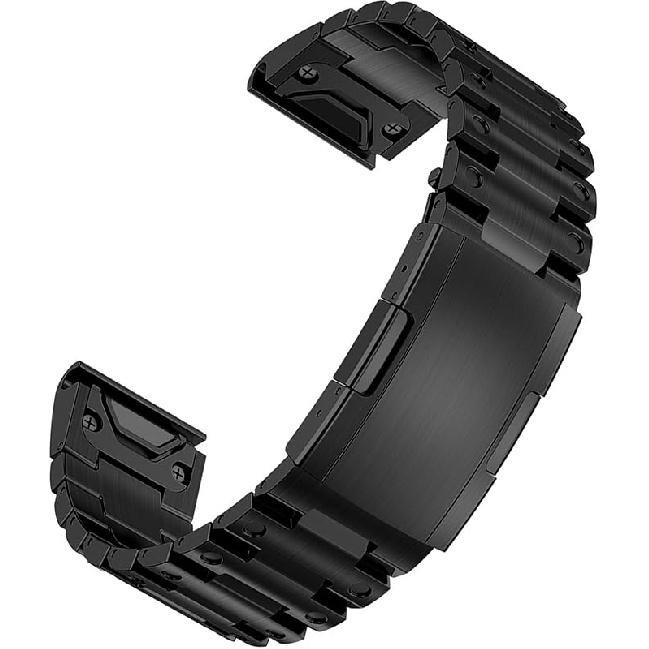 Miimall Compatible for Garmin Forerunner 965 Band Metal, 22mm [Quick Release] [Stainless Steel] Adjustable Wristband Replacement Easy Fit Metal