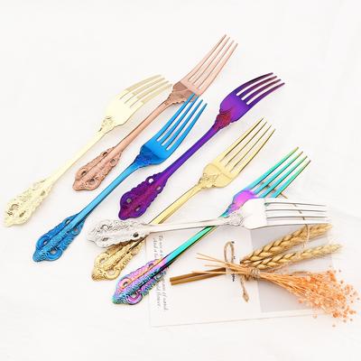 Western Mirror Abendessen Gabel Edelstahl Geschirr Kuchen Gabel Besteck Obst Salat Gabel Dessert Gabel Set Besteck