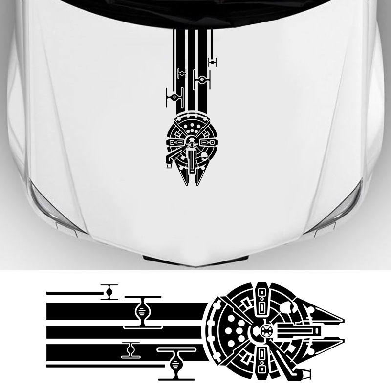 1PC Aircraft Pattern Car Stickers Waterproof Sunscreen for Hood Cover Scratches Durable Vinyl Decals Decor Vehicle Accessories