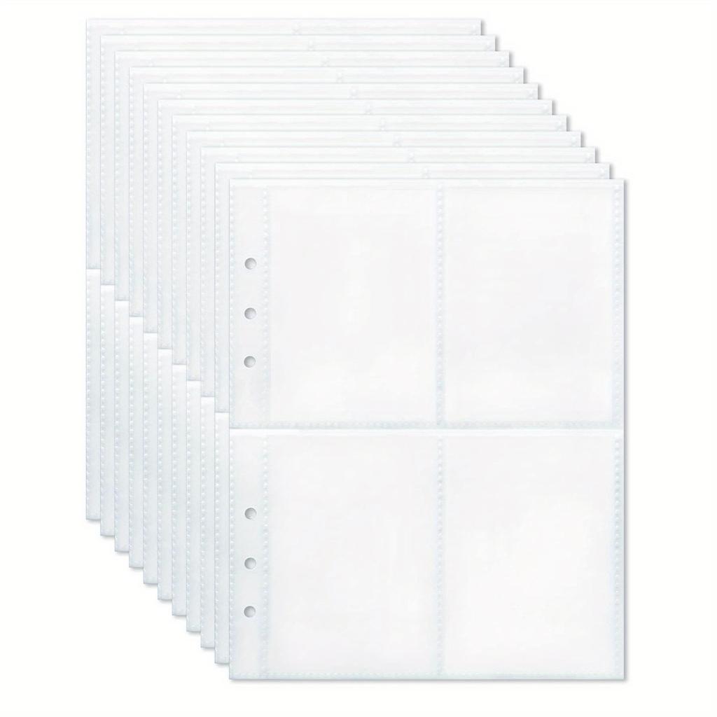 4 Pockets Top Loading Card Sleeves (200 Pockets) – Double-Sided Page Protector for 6 Ring Binder, Holds 2.7"x3.7" Cards: Kpop Photocard, Game