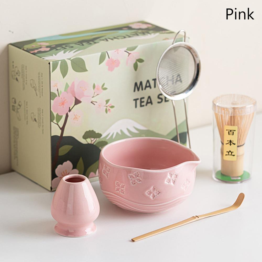 Ceramic Bamboo Japanese Matcha Tea Set Matcha Bowl Matcha Making Kit Matcha Whisk Set  Tea Lovers