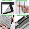 Magnetic Screen Door Mesh Curtain Mosquito Net Bug Hands Free Partition Mute Striped Door Curtain Bedroom Ventilation