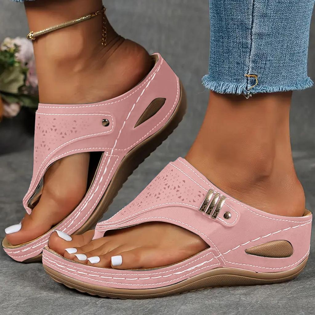 Glitter Sandals For Women Size 8 Thick Soled Wedge Heeled Women'S Outdoor Thong Sandals Fashionable And Casual Sandals For Woman