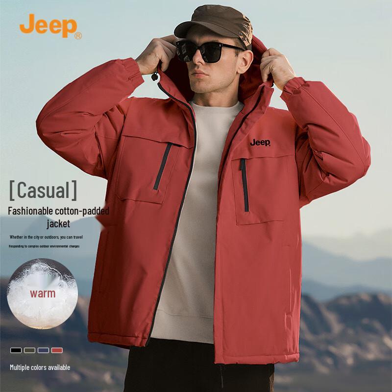 

JEEP Men s Hooded Insulated Windproof Jacket L