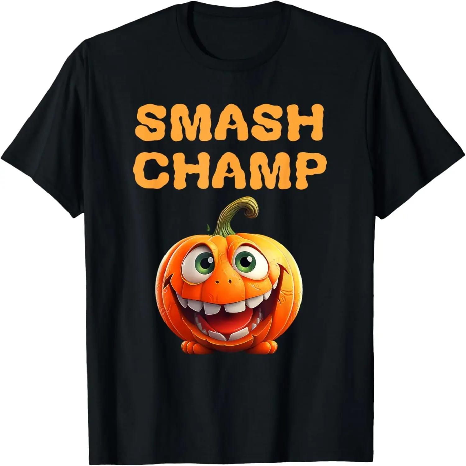 Funny Pumpkin Saying Smash Champ Pumpkin Smashing T-Shirt,Quality short sleeves S