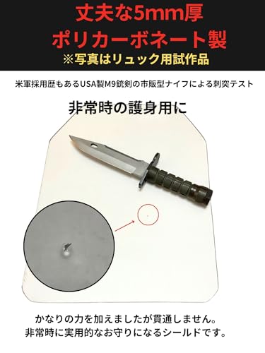 Self-defense/crime prevention item: Polycarbonate shield/shield, cut-resistant, A4 size, 5mm thick, portable, for overseas travel (1 sheet)