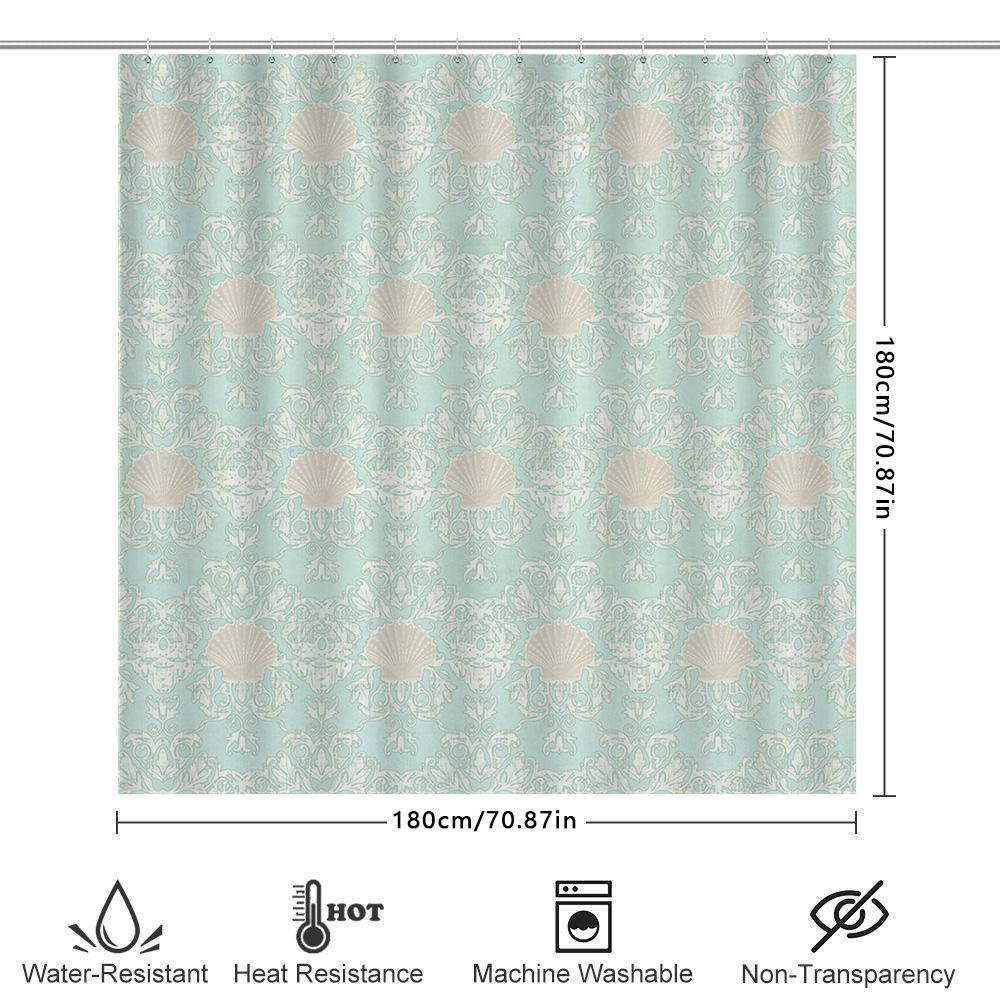 Vintage Pattern Shower Curtain Blue White Bath Decor Liner Home Decoration Waterproof Bathroom Accessories XH302759