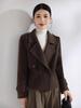 Kleiner vielseitiger doppelseitiger Wollmantel: Kurzer zweireihiger lässiger Anzugkragen schlankmachende Oberbekleidung