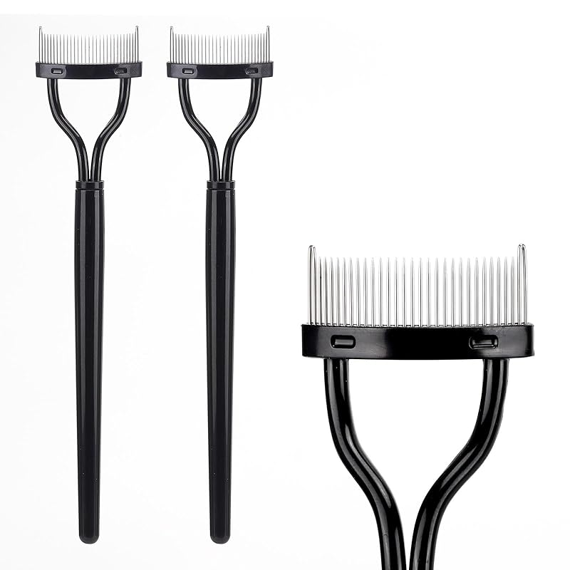 2 szt. Narzędzie do rozdzielania rzęs Szczoteczki do maskary Grzebyk do rzęs Separator Definer Grzebyk do rzęs do czesania, rozdzielania rzęs - Jasnoróżowy