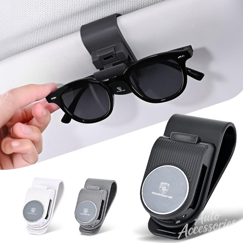 Car Sun Visor Glasses Clip For Porsche Macan Panamera Cayenne Boxster Cayman 911 918 Sunglasses Holder Eyeglasses Storage Clip KLNOV1