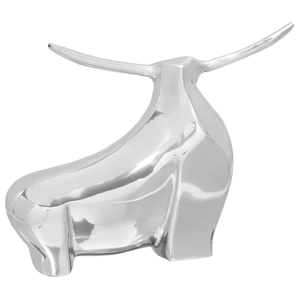 Bull Sculpture Silver 37 x 44 x 17 cm Aluminum