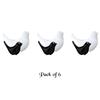 Creative White and Black Glossy Ceramic Birds Figurines Home Decorations Accessories Party (Pack of 6, Black & White)