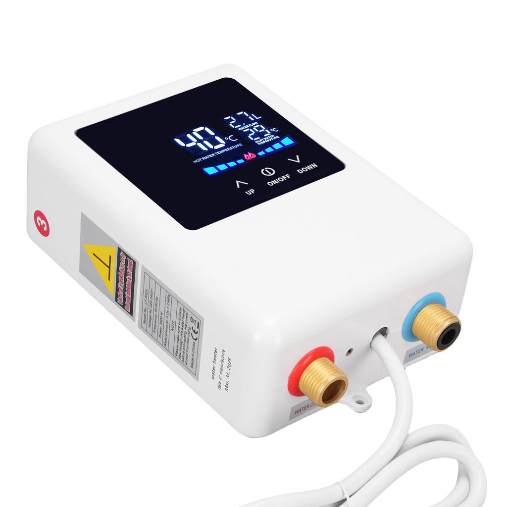 Water Heater 3000W Frequency Conversion Thermostat LCD Digital Display Touchscreen Hot Water Heater for Kitchen Bathroom