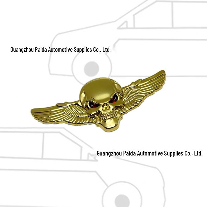 Oni Head Wings Skull Car Tail & Side Decal - Angel Wings Body Sticker