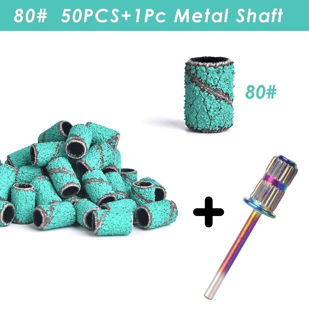 

6 цветов, 50 шт., сверла для ногтей, шлифовальные ленты для фрез для ногтей, набор лент для акриловых ногтей, инструменты для удаления геля для педикюра