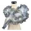 13 Cm X 1 Yard Pleated Fabric Three-Dimensional Pleated Transparent Edge Crepe Fabric Iridescent Gradient Wavy Trim