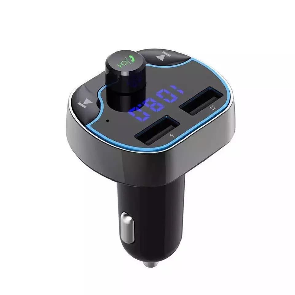 T24 New FM Transmitter Fast Charge Voice Navigation Car Handsfree Phone Bluetooth MP3 Player