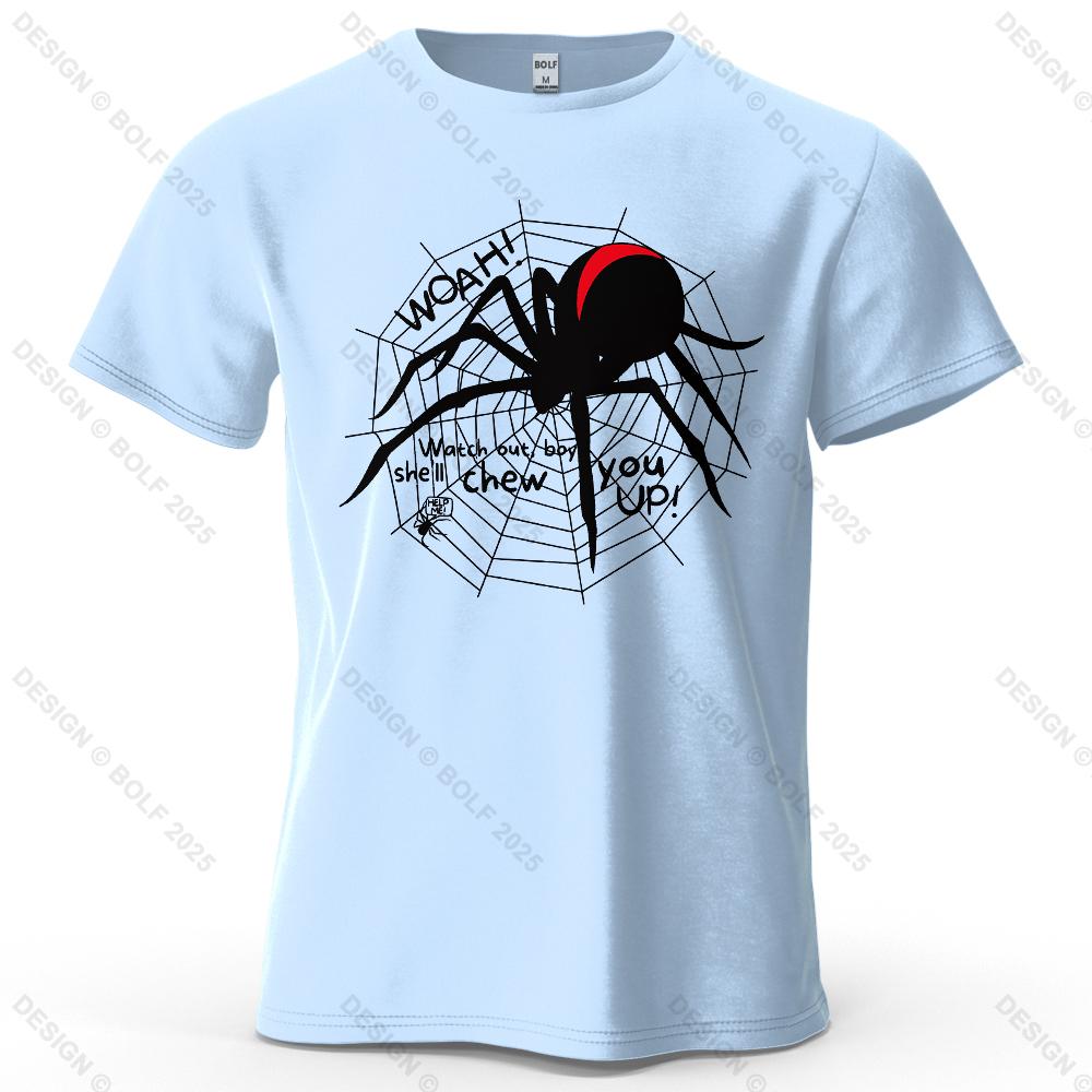 Redback Spider Cool Printed Men's T-Shirt 100% Cotton Oversized Mysterious Insect Graphic Tees for Women Tops Tees Streetwear