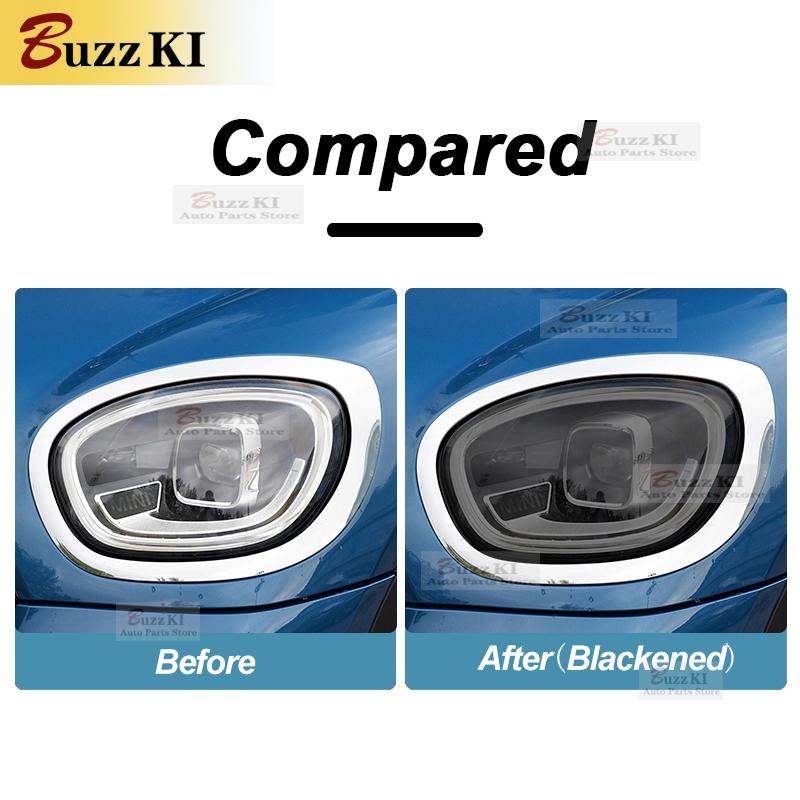 For MINI Countryman F60 JCW Cooper 2 Pcs Car Headlight Protective Film Smoked Black Tint Wrap Transparent TPU Repair Sticker