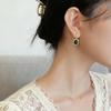 Miki 2025 Emerald Women's Fashion Earrings: Versatile, Trendy, Simple French Retro Dangle & Stud Design.