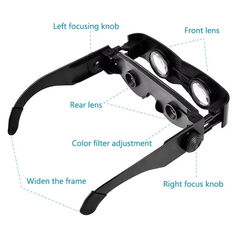 Professional Adjustable Focus Hands Free Fishing Binoculars Magnifier Glasses HD for Angling Bird Watching Outdoor Recreation