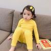 Kids Thermal Pajama Set Long Sleeve Cotton Fleece-Lined Sleepwear Boys Girls Winter A-Class Safety