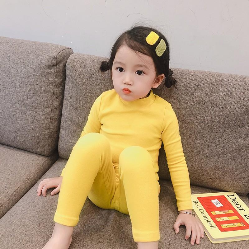 Kids Thermal Pajama Set Long Sleeve Cotton Fleece-Lined Sleepwear Boys Girls Winter A-Class Safety