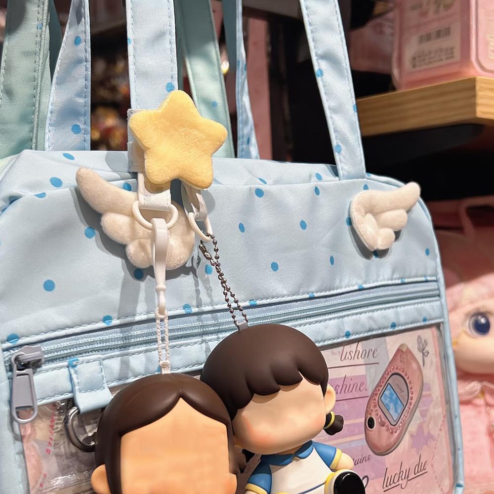Süßer Cartoon-Puppen-Schlüsselanhänger Kreativer Engelsflügel Taschenanhänger Display-Schnalle DIY-Schlüsselring Schmuckzubehör Mädchen Handgemachte Geschenke