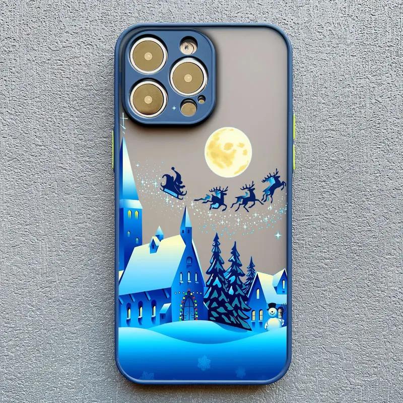 

Christmas Winter Snow Scenery Phone Case For iPhone 16 15 14 13 12 11 Pro Max Mini X XS XR 7 8 Plus Shockproof Hard Cover Fundas iPhone 13 Mini