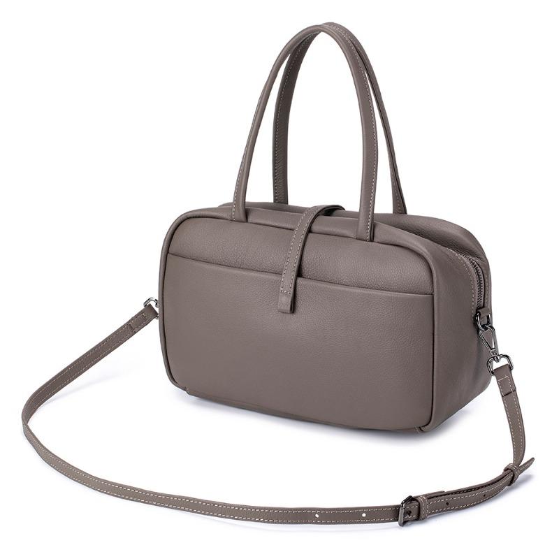 Neue koreanische Version, Unterarmtasche, Rindsleder erste Schicht, tragbare Boston-Damentasche, Schulter-Umhängetasche, weiche Ledertasche für Pendler.