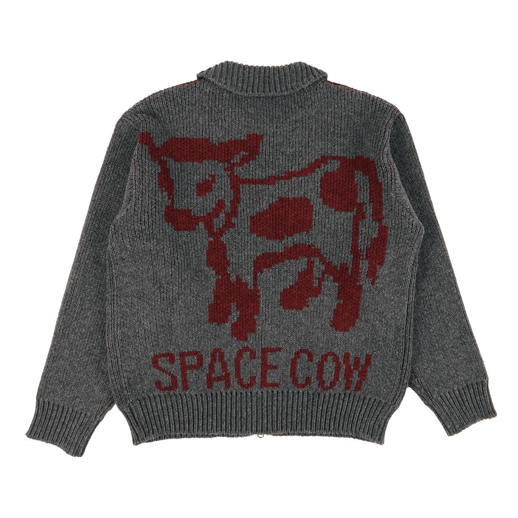Ialtial Space Cow Cowichan Knit Jacket Gray