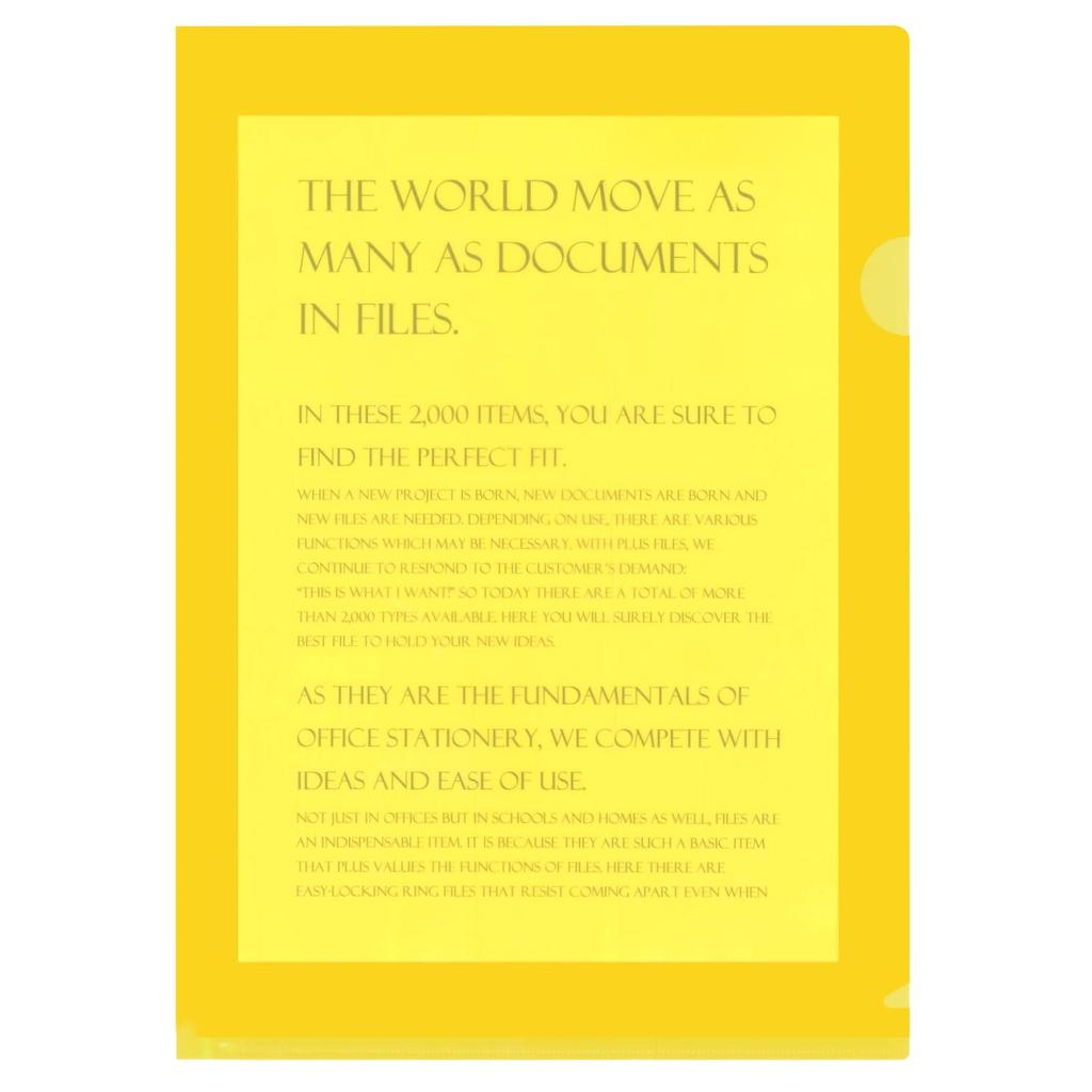Plus Color Clear Holder A4 Vertical Dark Yellow 100-Pack 89-813 FL-165HO-100P