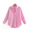 2026 Women's Loose Casual Irregular Button-Down Long Sleeve Shirt for Autumn and Winter