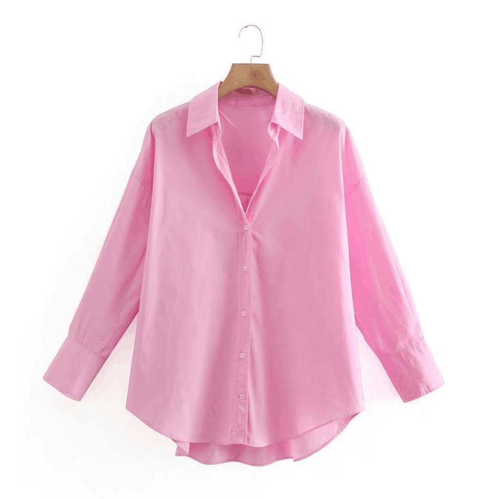 2026 Women's Loose Casual Irregular Button-Down Long Sleeve Shirt for Autumn and Winter