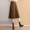Bailuyu Women's High-Waist Pleated A-Line Midi Skirt