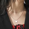 Geometric Round Heart Choker Necklace for Women Stainless Steel Minimalist Simple Clavicle Neck Chain Jewelry