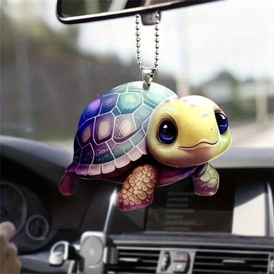 Neuer Acryl-Autoanhänger in Schildkrötenfarbe, Schildkrötenliebhaber, dekorativer Acryl-Hängeanhänger, Weihnachtsbaum-Autodekorationen