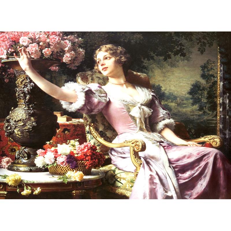 Europa Mädchen Malerei Vintage Ölgemälde auf Leinwand Wandkunst Drucke Klassische Poster und Drucke für Wohnzimmer Kein Rahmen