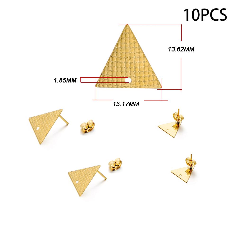 10-20pcs Stainless Steel Blank Earring Stud Golden Earrings Base With Earring Plug Connectors For DIY Jewelry Making Accessories
