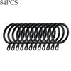 Metal Curtain Rings, Hanging Hooks for Curtains, Rods, Pole Voile, Heavy Duty Rings, 6Pcs, 96Pcs