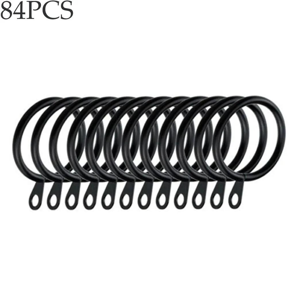 Metal Curtain Rings, Hanging Hooks for Curtains, Rods, Pole Voile, Heavy Duty Rings, 6Pcs, 96Pcs