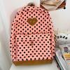 Mochila Escolar Mochila de bolinhas retrô literária de alto valor Mochila casual simples versátil feminina para estudante de ensino fundamental do campus