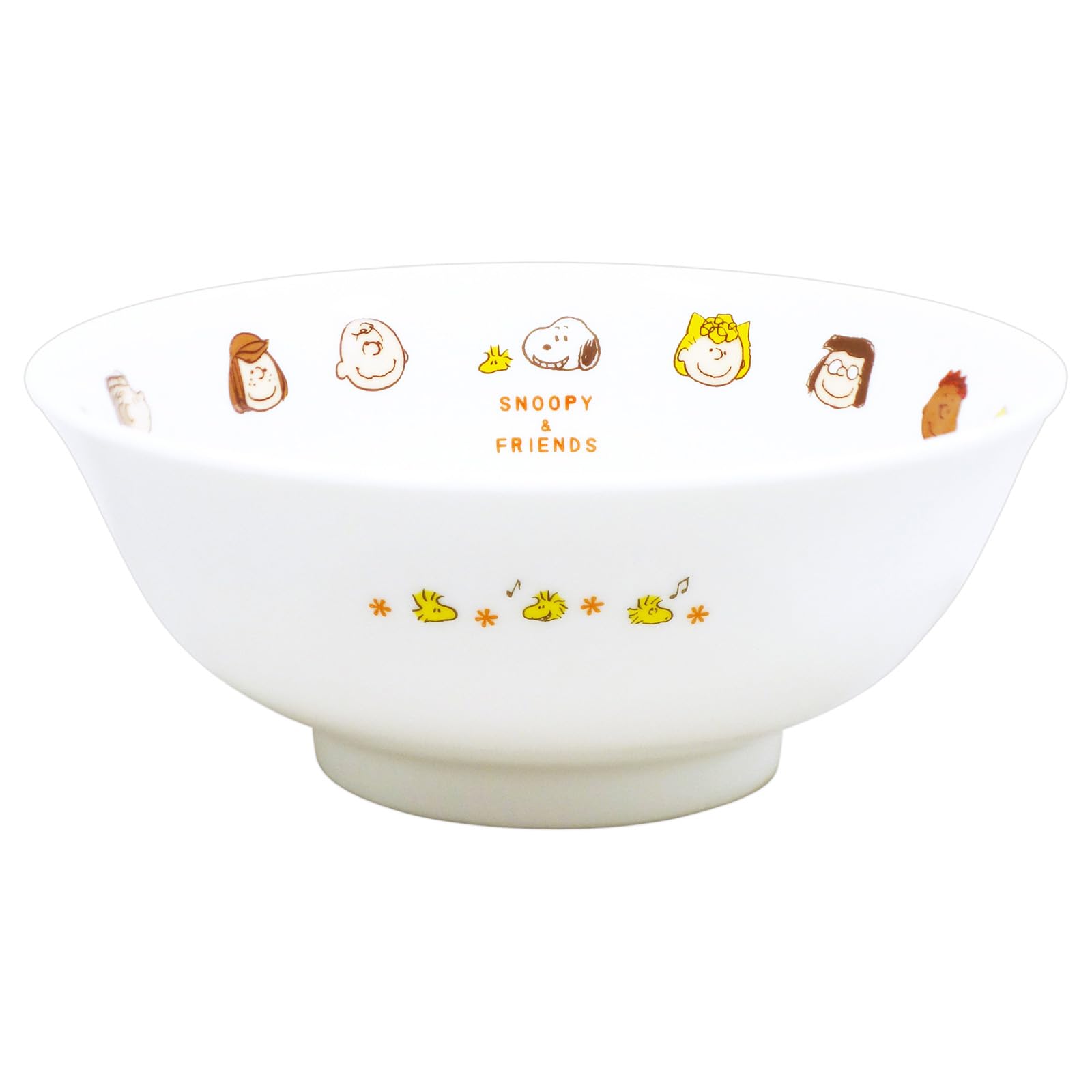 PEANUTS Snoopy Friends Ramen Microwave and Dishwasher Made in Product Number 620103 & Bowl, 19cm, Safe, Japan, белый