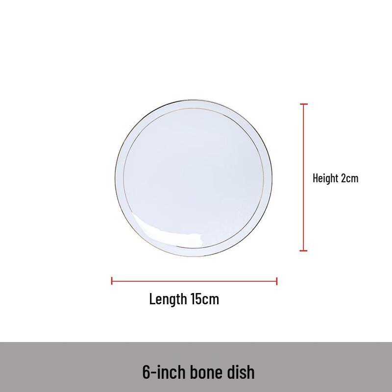 European Style Bone China Gold-Inlaid Side Plate Set (3-Pack)