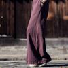 Johnature Women Vintage Wide Leg Pants Patchwork Loose Trousers Summer Solid Color Elastic Waist Long Pants
