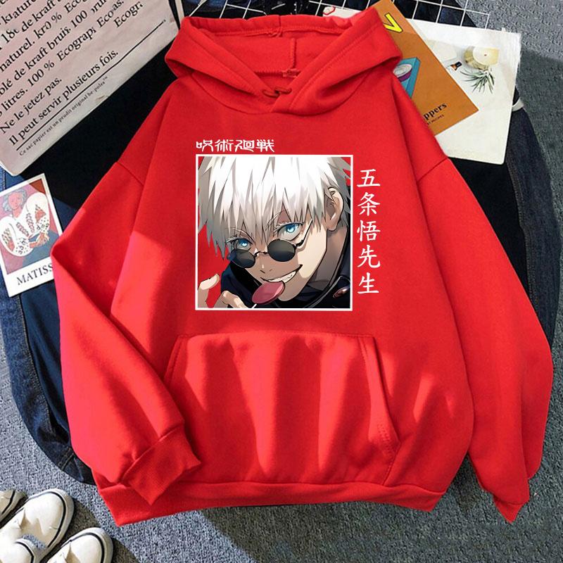 

New Anime Hoodie Cool Gojo Satoru Printed Round Neck Long Sleeve Streetwear Men/Women Fashion Casual Loose Pullover Harajuku Top S