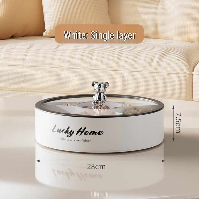 Elegantní miska na ořechy a sladkosti: Uzavíratelný talíř na ovoce a krabička na svačiny pro konferenční stolek