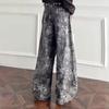 Men All Over Star Print High Waist Wide Leg Denim Cargo Pants