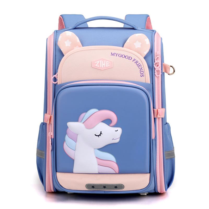 New High value Schoolbag for Primary School Students with Personality To Reduce Burden and Protect Ridges for Children and Girls